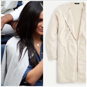 J. Crew Juliette Collarless Open Sweater Blazer Ivory ASO Meghan Markle